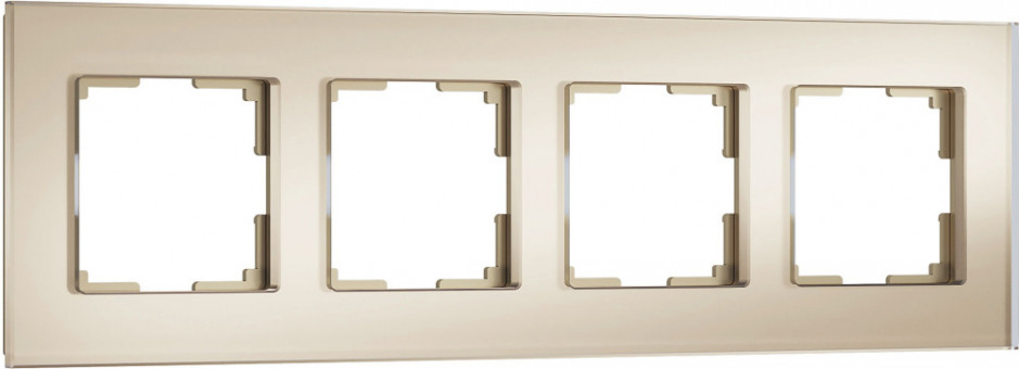 Рамка на 4 поста (шампань, стекло soft-touch) Werkel W0043111 (a064579)