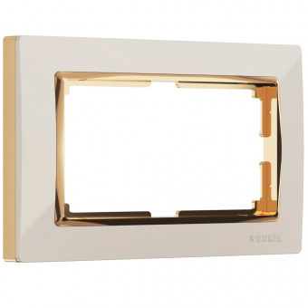 Рамка для двойной розетки Snabb (слоновая кость/золото) Werkel W0081932 (a051650) Рамка для двойной розетки Snabb (слоновая кость/золото) Werkel W0081932 (a051650)
