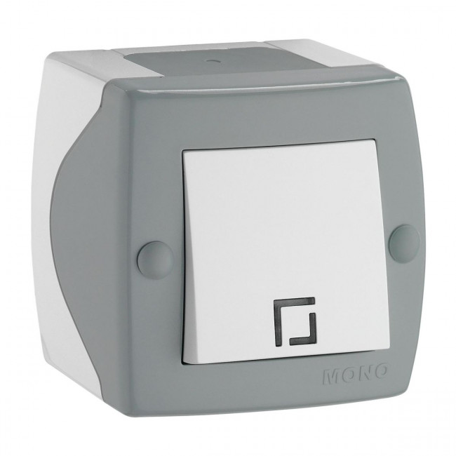 Выключатель Mono Electric Octans IP20 одноклавишный бело-серый 104-020001-100 Выключатель Mono Electric Octans IP20 одноклавишный бело-серый 104-020001-100