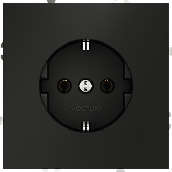 Розетка с заземлением (черный матовый) Voltum S70 VLS040108