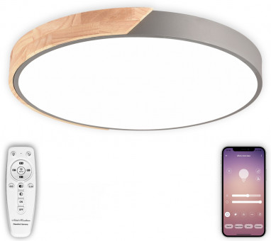 Потолочный светильник светодиодный Natali Kovaltseva Scandinavian LED LAMPS 81184 с пультом ДУ, 140W, серый, LED