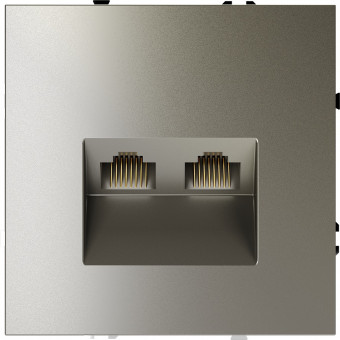 Розетка двойная Ethernet RJ-45 (шелк) Voltum S70 VLS060204