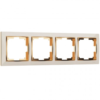 Рамка на 4 поста Snabb (слоновая кость/золото) Werkel W0041932 (a051658) Рамка на 4 поста Snabb (слоновая кость/золото) Werkel W0041932 (a051658)