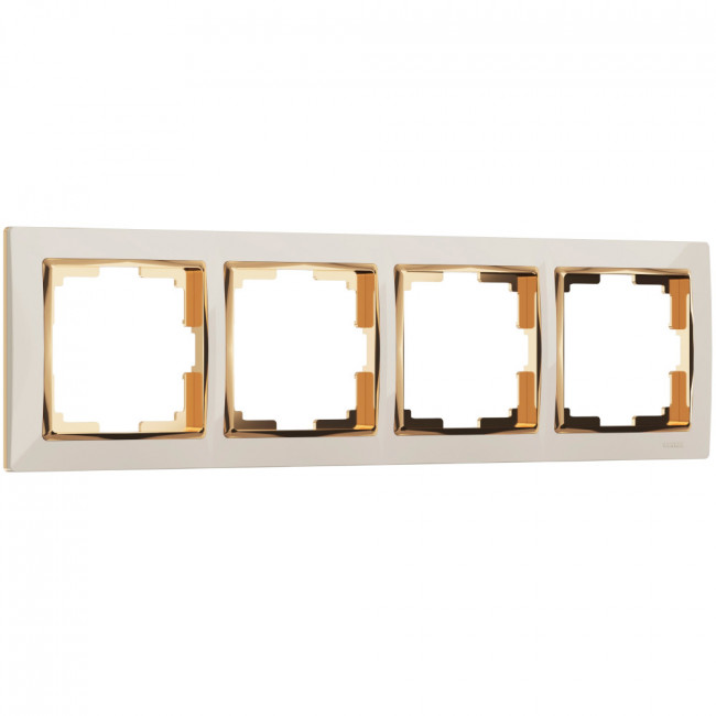 Рамка на 4 поста Snabb (слоновая кость/золото) Werkel W0041932 (a051658)