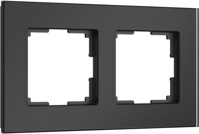 Рамка на 2 поста (черный, стекло soft-touch) Werkel W0023108 (a064573)