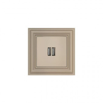 Розетка 2xUSB Liregus Retro кремовый омбре 29-117