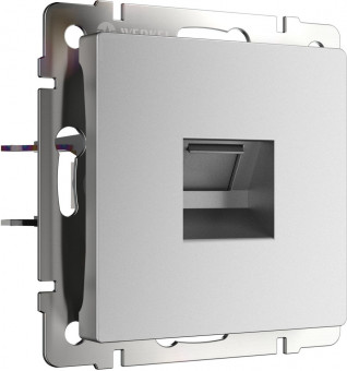 Розетка Ethernet RJ-45 (серебряный матовый) Werkel W1181065 (a063620)