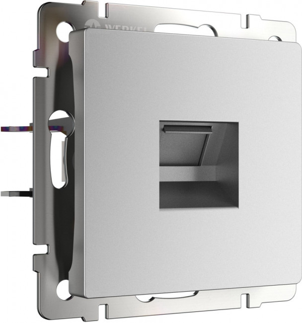 Розетка Ethernet RJ-45 (серебряный матовый) Werkel W1181065 (a063620)