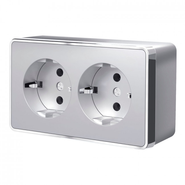 Розетка двойная с заземлением Gallant (серебряный) Werkel W5072106 (a052776)
