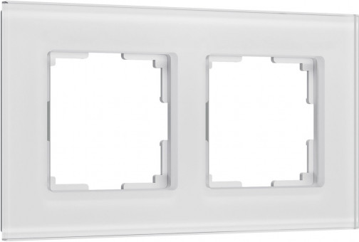 Рамка на 2 поста (белый, стекло soft-touch) Werkel W0023101 (a064565)