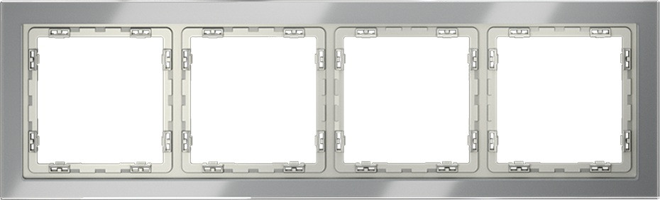 Рамка на 4 поста (сталь, стекло) Voltum S70 VLS110405