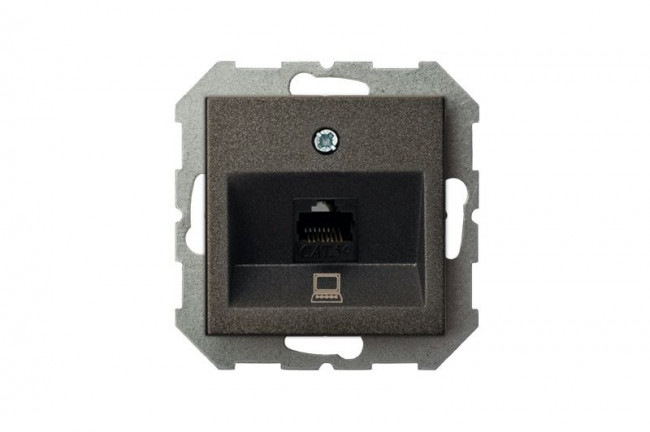 Розетка RJ45 Liregus Epsilon антрацит 28-1155