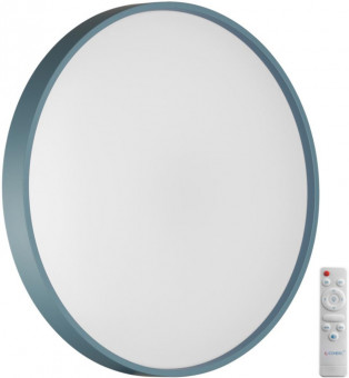 Настенно-потолочный светильник светодиодный Sonex Mavic 7745/DL COLOR SN пластик/белый/синий LED 48Вт 3000-6000К D380 IP43 пульт ДУ