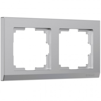 Рамка на 2 поста (серебряный) W0021806 (a050924) Рамка на 2 поста (серебряный) W0021806 (a050924)