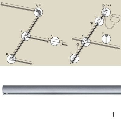 Однофазный шинопровод накладной 220V Cm Paulmann Urail 96834 (2 метра)