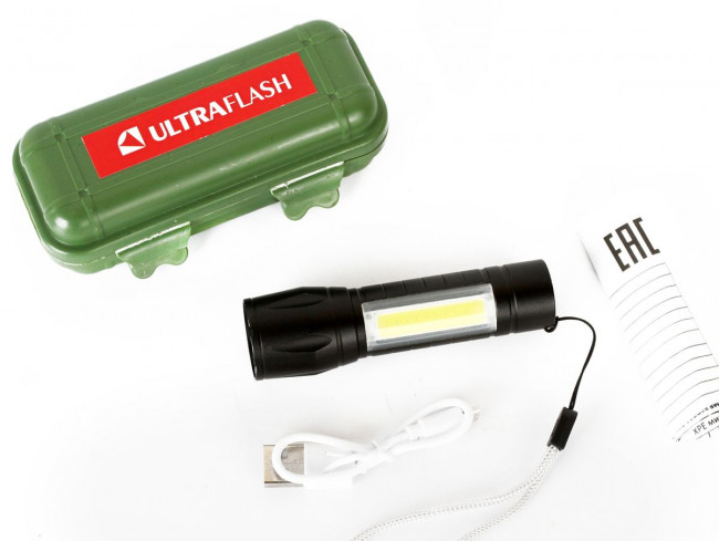 Ручной светодиодный фонарь Ultraflash Accu Profi аккумуляторный 93х23 90 лм E1337 14269
