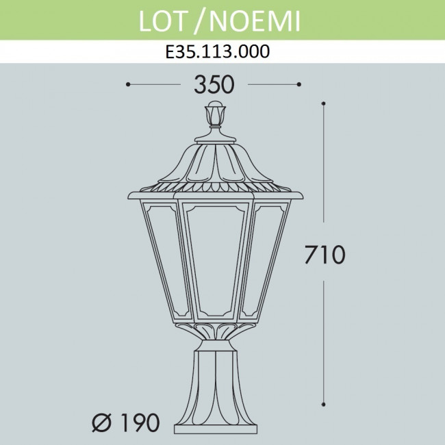 Наземный фонарь IP55 Fumagalli Noemi E35.113.000.BXH27