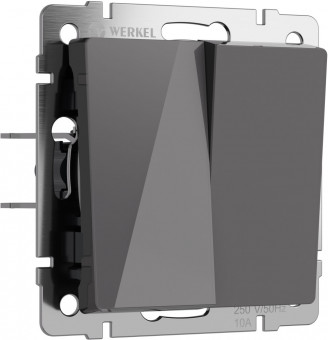Выключатель двухклавишный проходной (графит акрил) Werkel W1122044 (a064088)