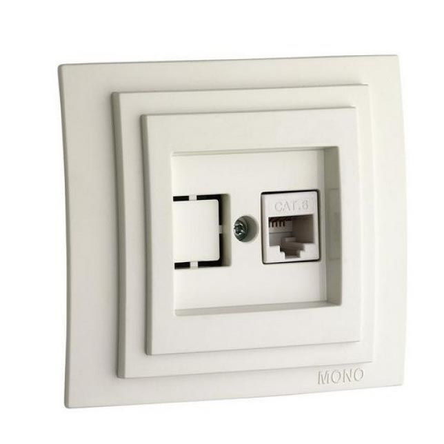 Розетка компьютерная RJ45 Mono Electric Despina/ Larissa 6 кат слоновая кость 500-000105-125 Розетка компьютерная RJ45 Mono Electric Despina/ Larissa 6 кат слоновая кость 500-000105-125