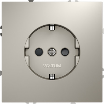 Розетка с заземлением и шторками (кашемир) Voltum S70 VLS040203