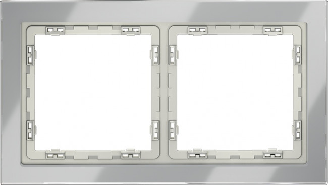 Рамка на 2 поста (сталь, стекло) Voltum S70 VLS110205 Рамка на 2 поста (сталь, стекло) Voltum S70 VLS110205