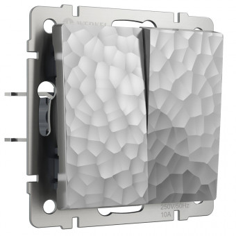 Выключатель двухклавишный (hammer серебряный) Werkel W1220006 (a052083)