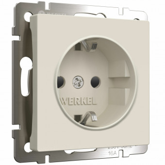 Розетка с заземлением и шторками (айвори матовый) Werkel W1171162 (a059275)