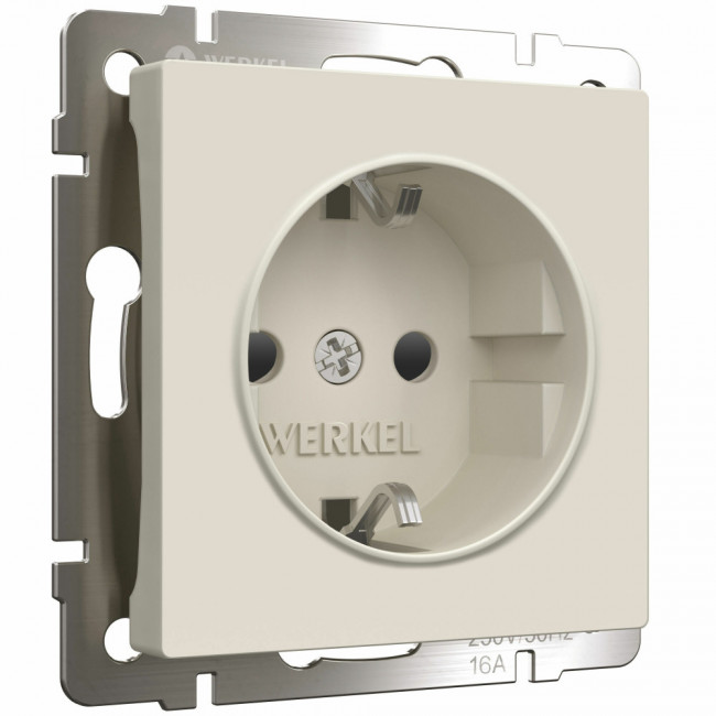 Розетка с заземлением и шторками (айвори матовый) Werkel W1171162 (a059275)