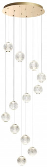Подвесная каскадная люстра Odeon Light Crystal 5008/56L золотой/металл/акрил LED 56W 4000K 4651лм Подвесная каскадная люстра Odeon Light Crystal 5008/56L золотой/металл/акрил LED 56W 4000K 4651лм