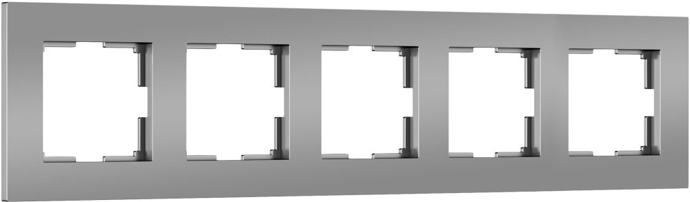 Рамка на 5 постов (серебро софт) Werkel W0052965 (a067789)