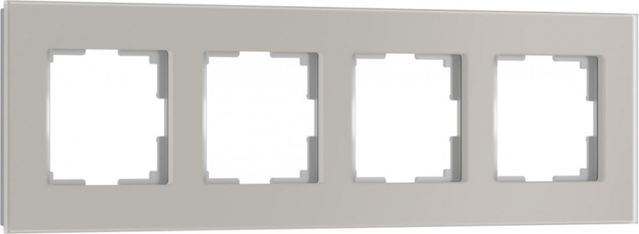 Рамка на 4 поста (дымчатый, стекло soft-touch) Werkel W0043117 (a067418)