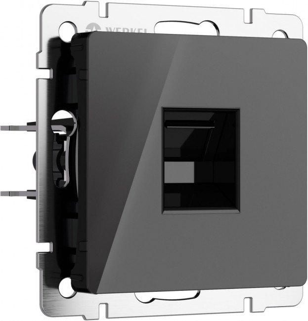 Розетка Ethernet RJ-45 (черный акрил) Werkel W1181048 (a064046)
