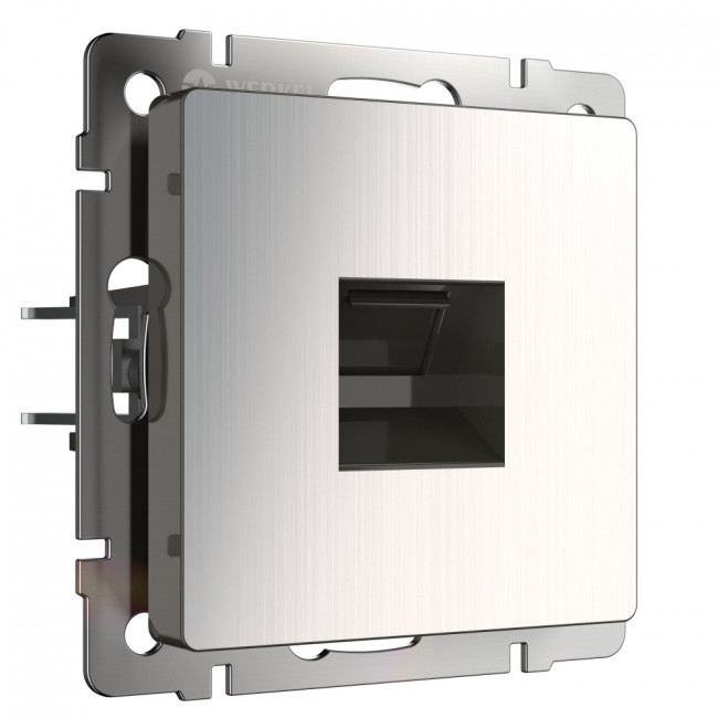 Розетка Ethernet RJ-45 (глянцевый никель) Werkel W1181002 (a051079)