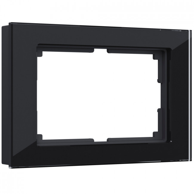 Рамка для двойной розетки Favorit (черный,стекло) Werkel W0081108 (a051441)