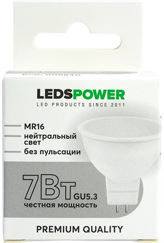 Лампочка светодиодная GU5.3 7Вт 4000K LEDS POWER 006840 Лампочка светодиодная GU5.3 7Вт 4000K LEDS POWER 006840