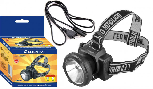 Налобный светодиодный фонарь Ultraflash Headlite аккумуляторный 90х75 33 лм LED5364 11258 Налобный светодиодный фонарь Ultraflash Headlite аккумуляторный 90х75 33 лм LED5364 11258