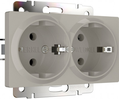 Розетка двойная с заземлением (дымчатый) Werkel W1272004