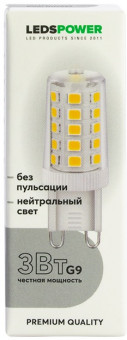 Лампочка светодиодная G9 3Вт 4000K LEDS POWER 007021