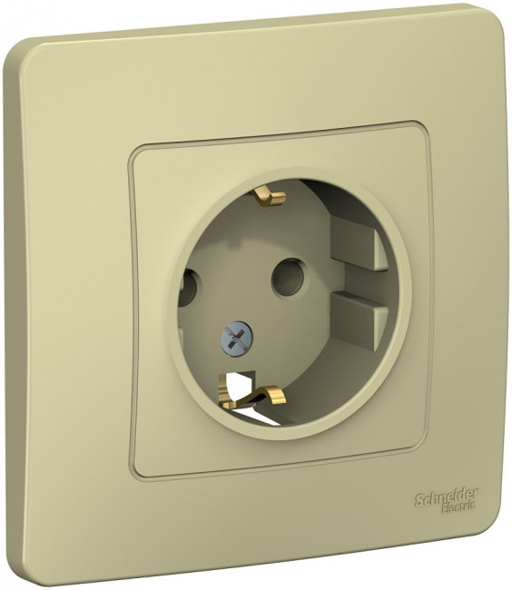 Розетка с заземлением (бежевый) Systeme Electric Blanca BLNRS001017