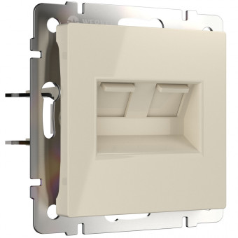 Розетка двойная Ethernet RJ-45 (слоновая кость) Werkel W1181103 (a051489)