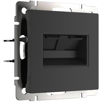 Розетка двойная Ethernet RJ-45 (черный матовый) Werkel W1182208 (a051616)