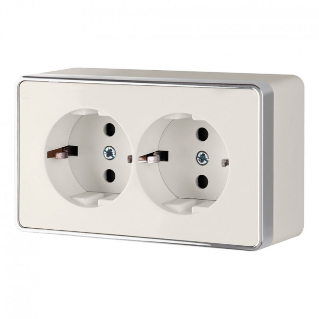 Розетка двойная с заземлением Gallant (слоновая кость) Werkel W5072103 (a051560)