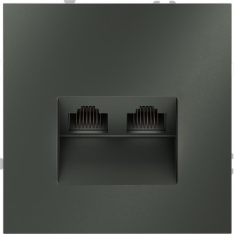 Розетка двойная Ethernet RJ-45 (титан) Voltum S70 VLS060206