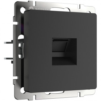 Телефонная розетка RJ-11 (черный матовый) Werkel W1182008 (a051604)