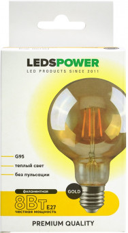 Лампочка светодиодная филаментная E27 8Вт 2500K LEDS POWER 007151