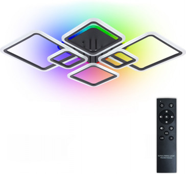 Потолочная люстра (+ночной режим) светодиодная с пультом ДУ 160W с RGB, черный, LED Natali Kovaltseva Spektr LED LAMPS 81442