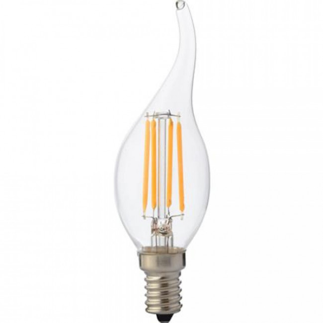 Лампа светодиодная филаментная Horoz E14 6W 4200К 001-014-0006 прозрачная HRZ01000346