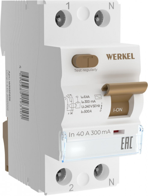 Устройство защитного отключения 1P+N 40 А 300 mA AC 6 kA Werkel W912P404 (a065618)