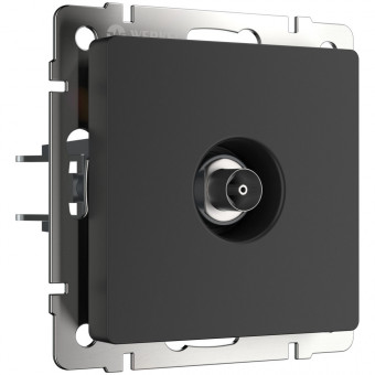 ТВ-розетка проходная (черный матовый) Werkel W1184008 (a051625)