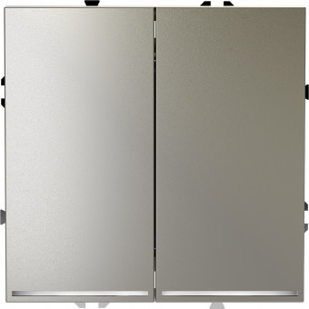 Проходной переключатель двухклавишный с подсветкой (шелк) Voltum S70 VLS020404